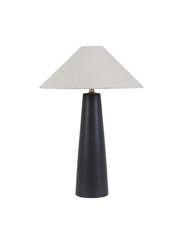 Lorne Canopy Table Lamp - Matt Black/Oatmeal